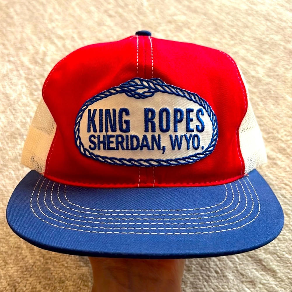K-Products SnapBack Red, White, & Blue Trucker Hat. King Ropes Sheridan, WYO.